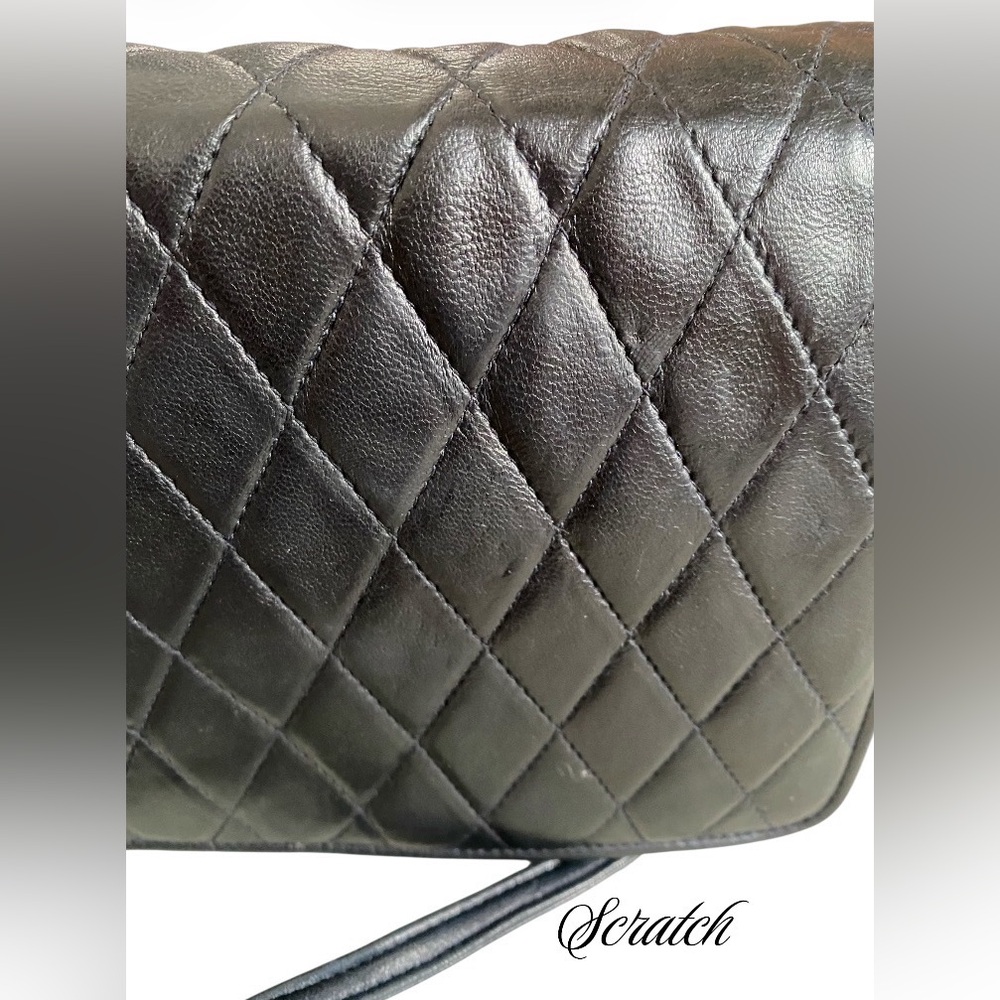 Bergdorf Goodman vintage quilted Lambskin leather foldover purse - Picture 9 of 15